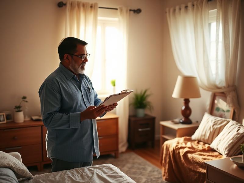 Expert auditing an Indian senior's bedroom