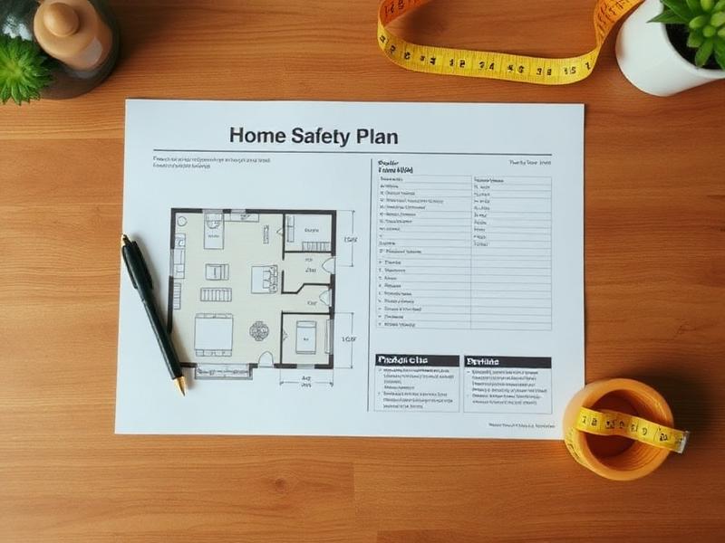 Home safety plan on a table